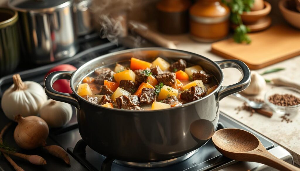 Beef and Potato Stew Cooking Process