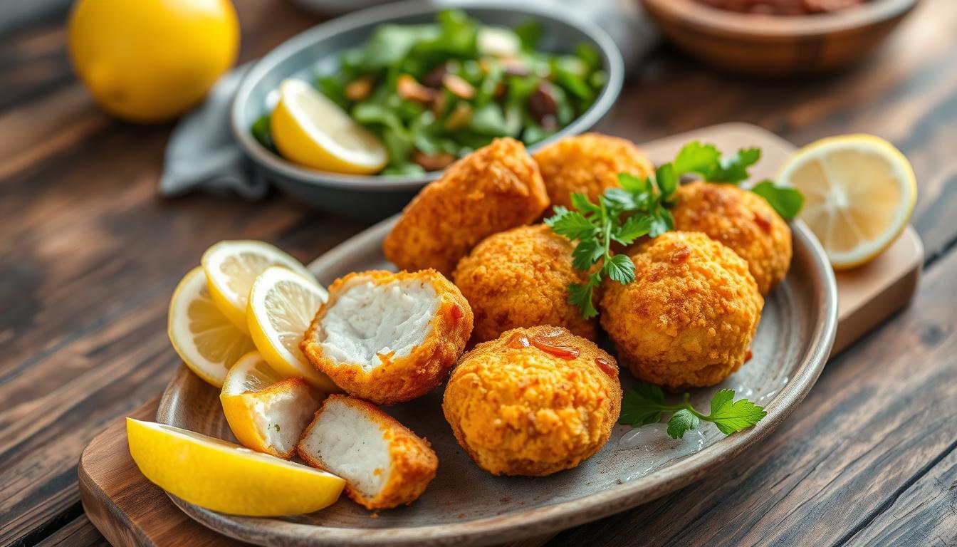 fried salmon croquettes