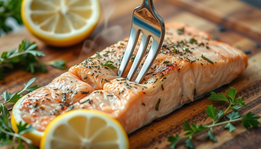 testing for doneness of baked salmon testing for doneness of baked salmon