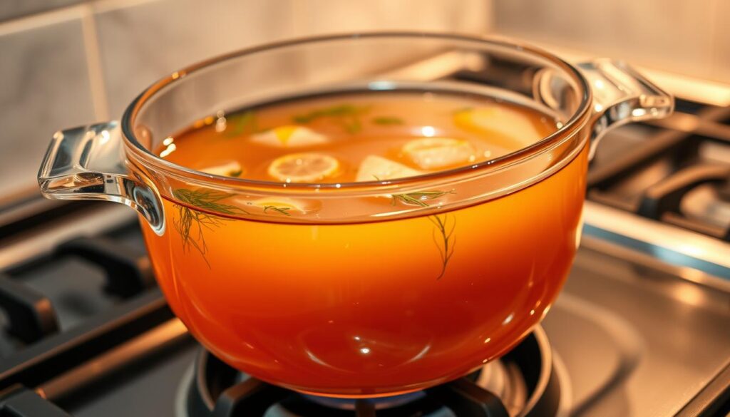 Aromatic Salmon Poaching Liquid Preparation Aromatic Salmon Poaching Liquid Preparation