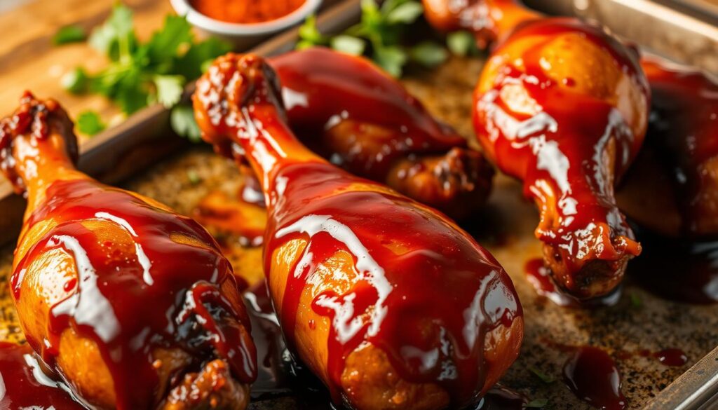 BBQ Chicken Drumsticks Sauce Layering BBQ Chicken Drumsticks Sauce Layering