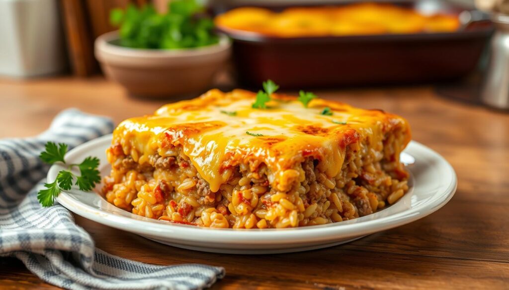 Cheesy Ground Beef Rice Casserole Cheesy Ground Beef Rice Casserole
