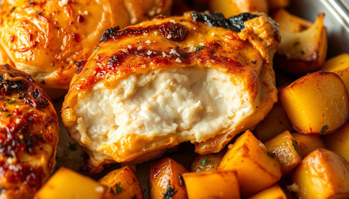 Garlic Parmesan Chicken and Potatoes Recipe