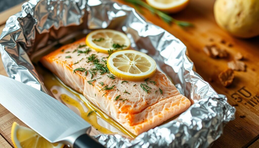Salmon Foil Packet Preparation