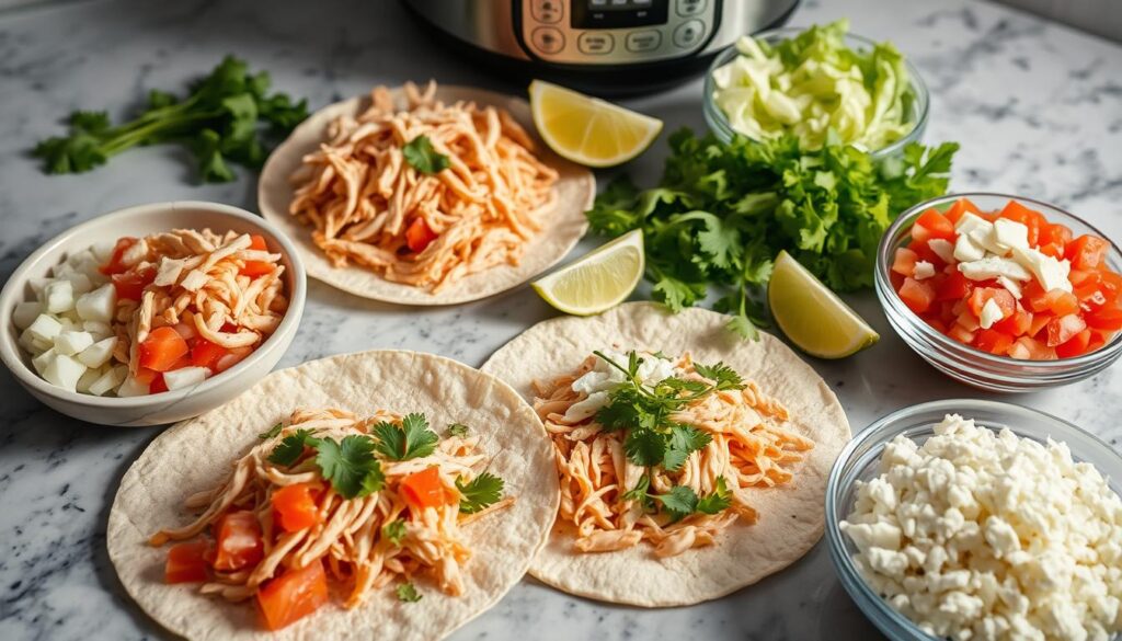 Shredded Chicken Taco Preparation Shredded Chicken Taco Preparation