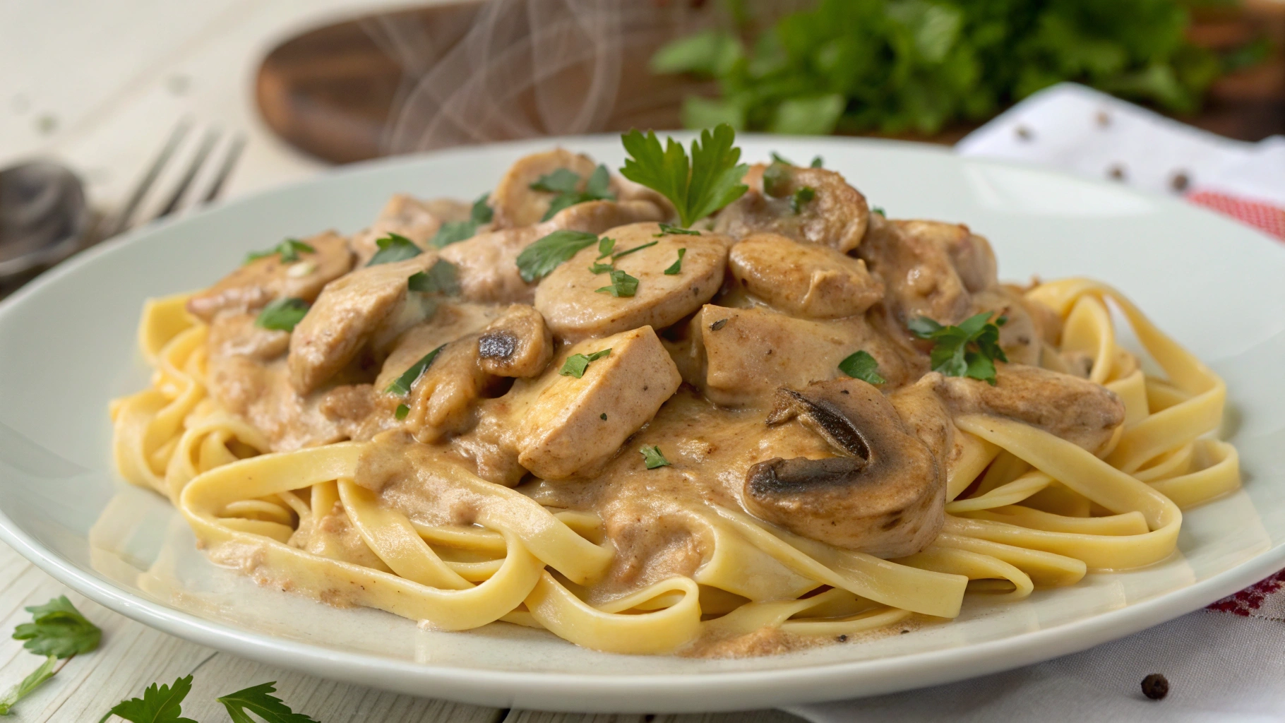 chicken and mushroom stroganoff